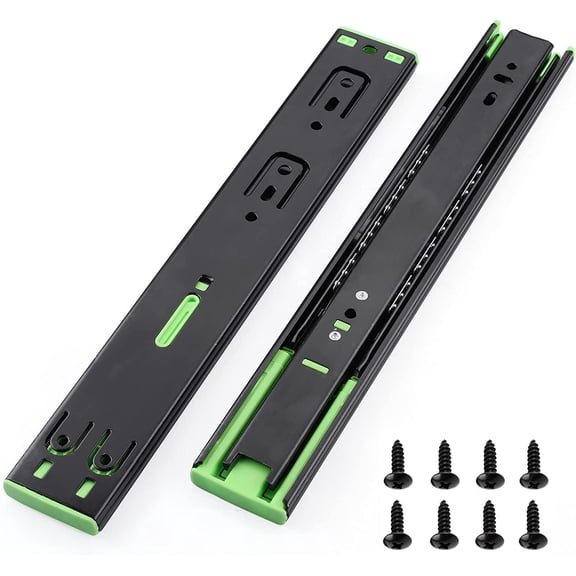 Soft Close Drawer Slides 8 Inch Heavy Duty Cabinet Drawer Slides, Ball Bearing Drawers Slides Rails（1 Pair, 8 inch）