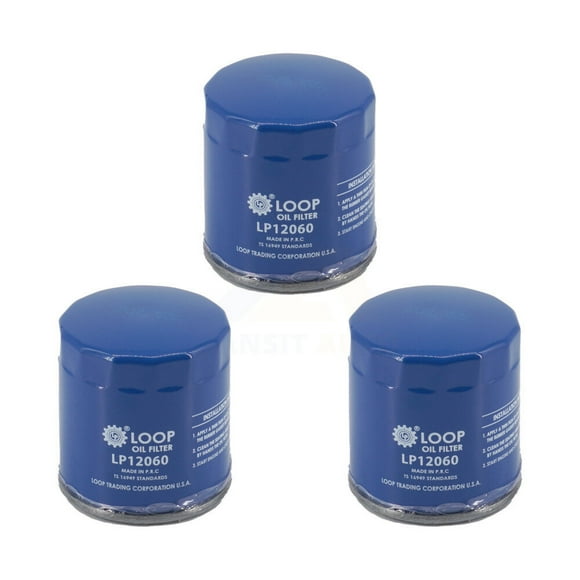 LOOP Engine Oil Filter (3 Pack) for Car Chevrolet GMC Equinox Buick Terrain Cruze Malibu Colorado Ford Escape Canyon Encore Spark Trailblazer GX Corvette Impala Cadillac Acadia Trax Volt KLO-100287