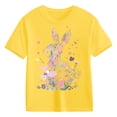 thumbnail image 4 of Aihuaihua Toddler Girls Easter Shirts Cute Bunny Tshirts Happy Easter Tees Short Sleeve Tops Graphic For Girls Soft Casual Round Neck, 4 of 4