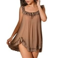 thumbnail image 2 of uublik Womens Soft Pajamas Sets Valentine's Day Night Gowns Soft Loungewear Sleepwear Brown, 2 of 5