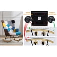 thumbnail image 5 of Modern Rocking Chair, Patchwork Accent Chair with Solid Wood Armrest and Feet, Fabric Sofa Chair for Living Room, Bedroom, Studio, 5 of 6