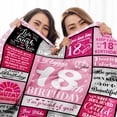 thumbnail image 5 of 18th Birthday Gifts for Her, Pink Blanket Birthday Gifts for 18 Year Old, 18th Birthday Decorations for Girl, Blanket Birthday Presents for Teen Girls Age 18, Double Digits Birthday Blanket 50"X60", 5 of 6