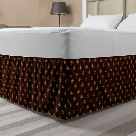 Ambesonne Vintage Multi-color Abstract Wrap Around and Gathered Microfiber Bed Skirt, King