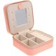 thumbnail image 2 of Travel Jewelry Storage Box Pink 3.9×3.9×2in PU Material Zipper Design Daily Use 1Set, 2 of 5