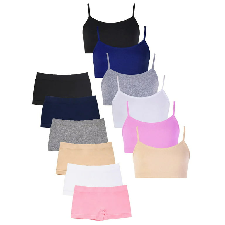 Girls' Training Bra Set - 6PCS Girls Cotton Training Bras Breathable Sports  Bra and Underwear Panties Soft Briefs
