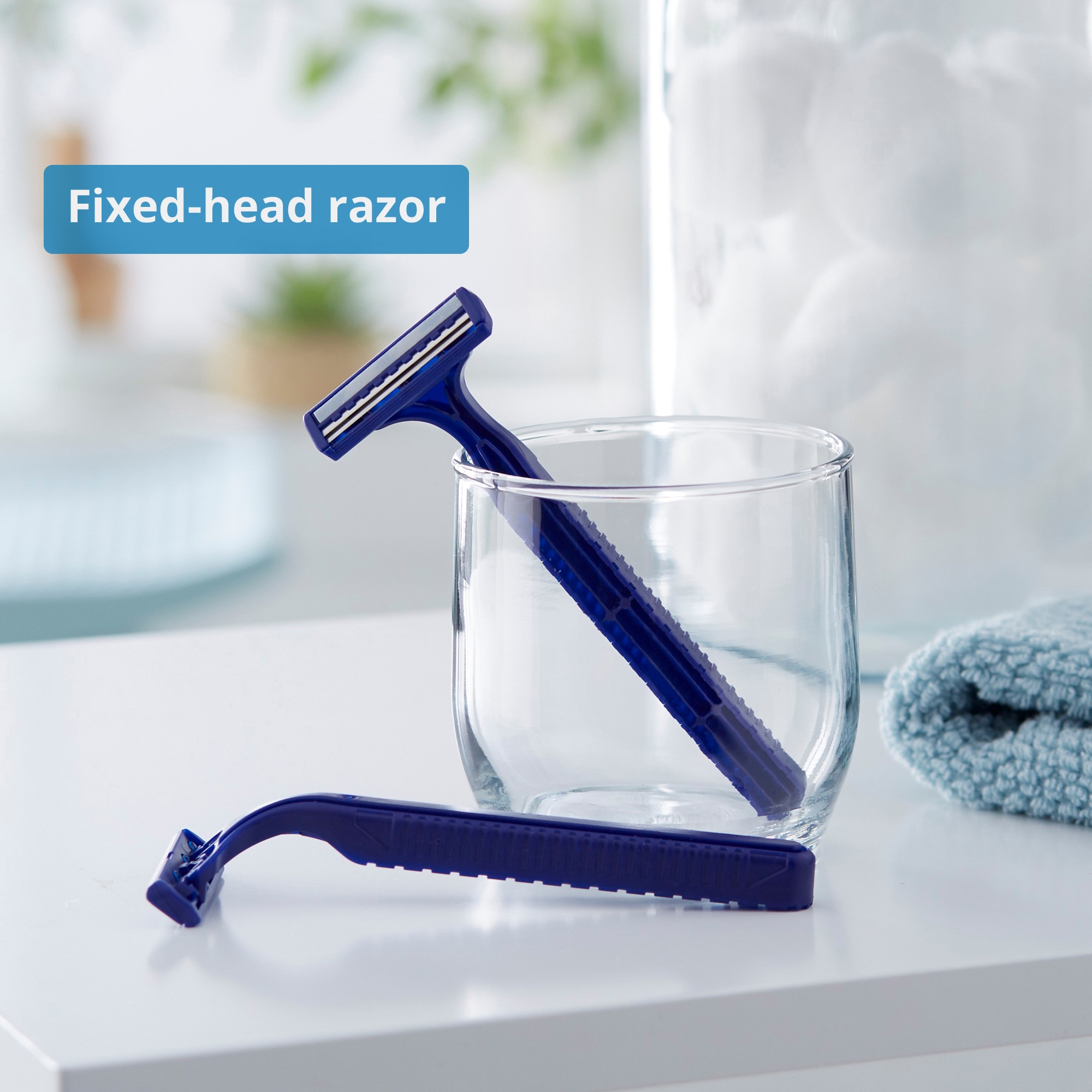 McKesson Disposable Razors for Men or Women - Fixed Head, Twin Blade, 10 Count, 72 Packs, 720 Total