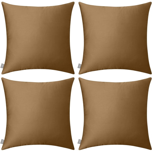 Thmyo Paquete de 4 fundas de almohada 100% algodón, cómodas, decorativas y sólidas, fundas de cojín cuadradas, fundas de almohada en blanco para sublimación, fundas de almohada navideñas para sofá (18