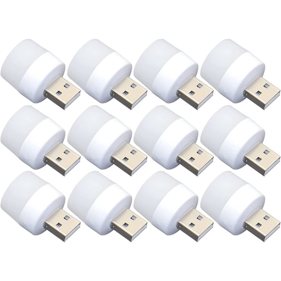 EcoNesxp Mood Light Bulbs No Light Sensor Plug-in Warm White Compact Great for Bedroom Bathroom Kitchen Car 12pcs/Pack White Light LED Night Light Mini