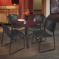 thumbnail image 2 of Kee 36" Square Breakroom Table- Mahogany/ Black & 4 Zeng Stack Chairs- Black, 2 of 8
