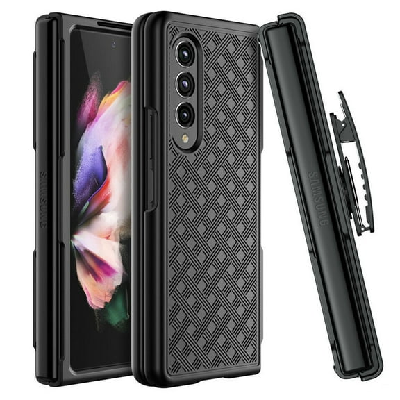 Case Belt Clip for Samsung Galaxy Z Fold 3 5G Phone - Holster Swivel Cover Kickstand Armor Combo Drop-Proof N1D for Samsung Galaxy Z Fold 3 5G