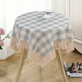 thumbnail image 4 of PONPRNGY Plaid Tablecloth, Square Tassel Checkered Table Cloth 35"x35", Cotton Linen Table Cover for Kitchen Dining Restaurant Farmhouse, 4 of 6