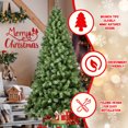 thumbnail image 5 of 5FT LED-lit Artificial Christmas Tree with 551PVC Mixed Branch Tips, Hinged Premium Spruce Fake Xmas Trees with Foldable Base for Indoor Holiday Decorating, Green, 5 of 9