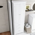 thumbnail image 3 of 70" Tall Storage Cabinet with Doors and Three Drawers for Bathroom/Office Lacquer - White, 3 of 5