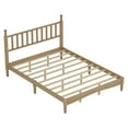 thumbnail image 4 of MODERNLUXE Queen Size Wood Platform Bed,Retro Bed Frame with Gourd Shaped Headboard and Wooden Slat Support,Natural, 4 of 7