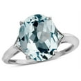 thumbnail image 2 of Star K � Large Oval 12x10 Simulated Aquamarine 3 Stone Trillion Setting Ring, 2 of 6