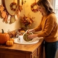 thumbnail image 7 of Fall Pumpkin Fleece Hand Towel,Thanksgiving Kitchen Decor Absorbent Quick Dry Wall Hanging Cleaning Cloth with Autumn Maple Print,Soft Polyester Wiping Towel for Bathroom Counter, 7 of 7