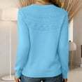 thumbnail image 6 of Lace Up Pullover Sweaters,Women's Crew Collar Tops,Long Sleeve Casual Knitwear for Soft Comfort 2026 Sky Blue 2XL, 6 of 6