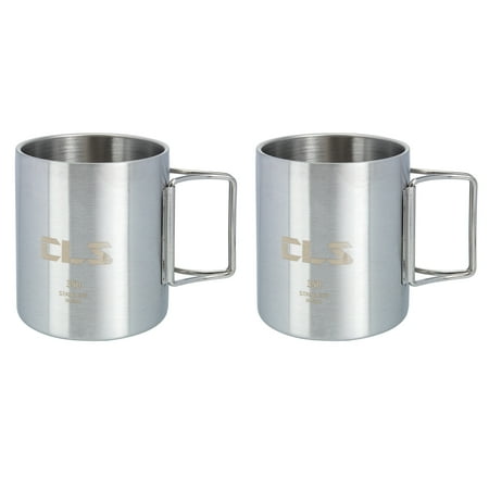 

FRCOLOR 2Pcs Double Layer Water Mug Stainless Steel Cup Camping Barbecue Coffee Cup