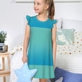 thumbnail image 4 of Balery Teal Turquoise Camisón de princesa para niñas, pijama de algodón con mangas abullonadas, suave y bonito.-XX-Large, 4 of 6
