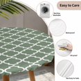 thumbnail image 5 of Round Fitted Tablecloth with Elastic Edge, Sage Green Morocco Waterproof Table Cloth Table Cover for 36"-44" Tables, Minimalist Boho Ethnic Abstract Motif Tablecloths for Dining Picnic Party Outdoor, 5 of 9
