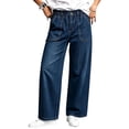 thumbnail image 2 of VBVC Women's Elastic Waist Jeans with Pockets , Decorative Buttons Denim Pants For Women, S-2XL, 2 of 9