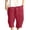 Red, variant on Men's Hemp Blend Drawstring Cropped Harem Pants, Loose Casual 7/8 Trousers with Pockets M-5XL