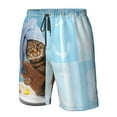 thumbnail image 6 of Uemuo Funny Cat Taking a Bath Pattern Men's Swim Trunks Hawaiian Beach Bathing Suit Swimsuits Beach Quick-Dry Shorts with Pockets-3X-Large, 6 of 9