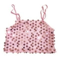 thumbnail image 3 of YUQIN Soft Tops Girls Sequin Tank Tops Sleeveless Adjustable Spaghetti Strap Crop Cami Top Carnival Sparkly Dance Blouse For Children Comfy T-Shirts Top, 3 of 3