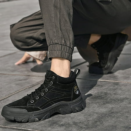 

KUNPENG-Men s High Top Mountaineering Shoes For Leisure Couple Shoes Men s Shoes