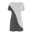 thumbnail image 4 of gakvbuo T-Shirt Dresses For Women Summer Dresses For Women 2024 Vacation Beach Dress Casual Simple T-Shirt Mini Dress Crewneck Short Sleeve Wedding Guest Dresses Club Dresses Sun Dresses Tunic Dress, 4 of 5