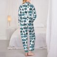 thumbnail image 6 of Goofa Modern Furniture Printed Women’s 2 Piece Pajama Set Super,Pajamas Women's Long Sleeve Sleepwear Soft Button Down Loungewear Pjs Lounge Set Nightwear-Small, 6 of 9