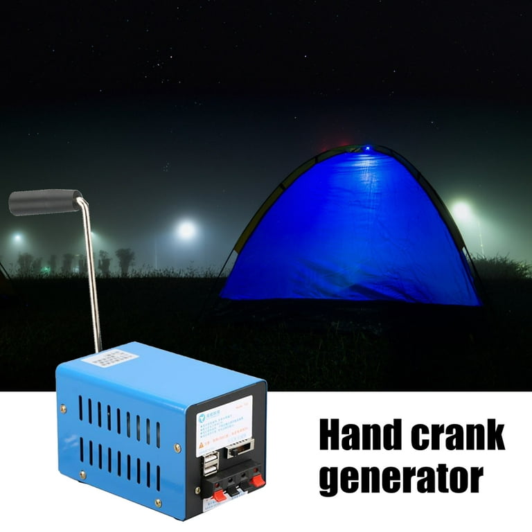 Oumefar Hand Crank Driven Electricity Hand Held Generator Mechanical Dynamo  Emergency Power Supply with Light Bulb for Household and Outdoor