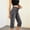 Gray, variant on Jesvior Women'S Pull On Denim Cropped Pants Elastic High Waist Straight Leg Jeans with Pockets Casual Stretchy Trousers for Daily Wear