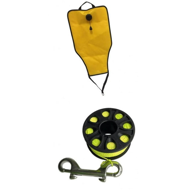 koolsoo Scuba 30lbs Diving Lift Bag with Dump Valve Finger Spool Reel Line Cord Clip