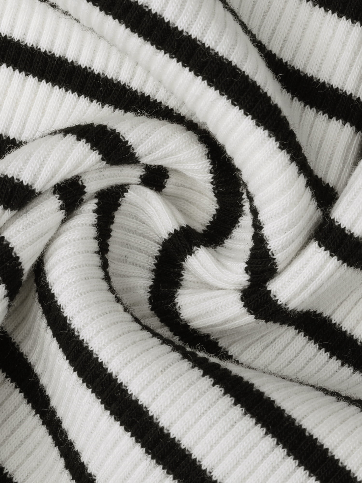 DARING DIVA Women's Cotton Rib Built-in Bra Nightwear S White with Black Stripe