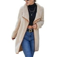 thumbnail image 1 of Txlixc Abrigo de lana femenino, chaqueta de manga larga con solapa de contraste, otoño e invierno Txlixc moda, 1 of 8