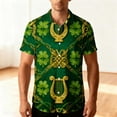 thumbnail image 5 of St Patrick's Day Shirt for Men Oversized Button Down Irish Shamrocks Print Lapel Short Sleeve Shirts Summer Collared Hawaiian Beach T Shirts, 5 of 8