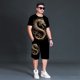 thumbnail image 3 of Conjunto de camiseta y pantalones cortos de playa informales con estampado digital 3D de animales para hombre, 3 of 5