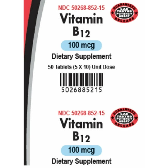 AVPak Vitamin B-12 Dietary Supplement Tablets, 100 mcg, 50 Count