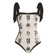 thumbnail image 3 of JIKNTTR Women Swimsuit One Piece Bathing Suit 1 Piece Swimwear+1 Piece Cover Up Vintage Print Monokini Bikini Swimsuits Two Piece Tankini Set One Piece Vintage Retro Swimsuit, 3 of 4