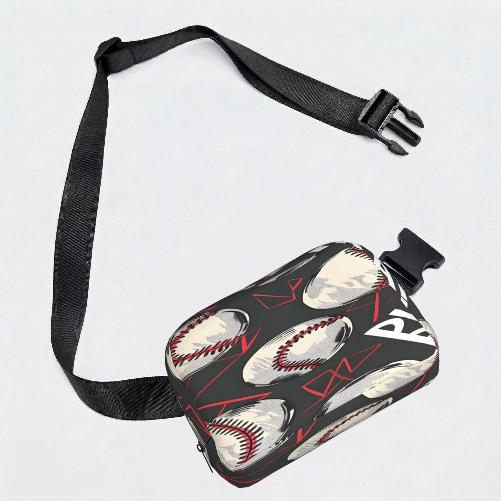 Unisex Square Waist Bag Stylish Backpack For Hiking Running Fitness Workouts Shopping And Travel Baseball Theme Urban Street Sport Style (3)