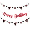 Happy Little Ladybug - Birthday Party Letter Banner Decoration - 36 Banner Cutouts and Happy Birthday Banner Letters