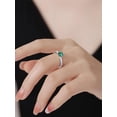 thumbnail image 2 of AFFY Solitaire Engagement Ring, 6X6MM Asscher Shape Zambian Emerald Lab Grown Gemstone & Created Moissanite Wedding Promise Ring In 14K White Gold Over Sterling Silver (1.15 Cttw)-7, 2 of 7