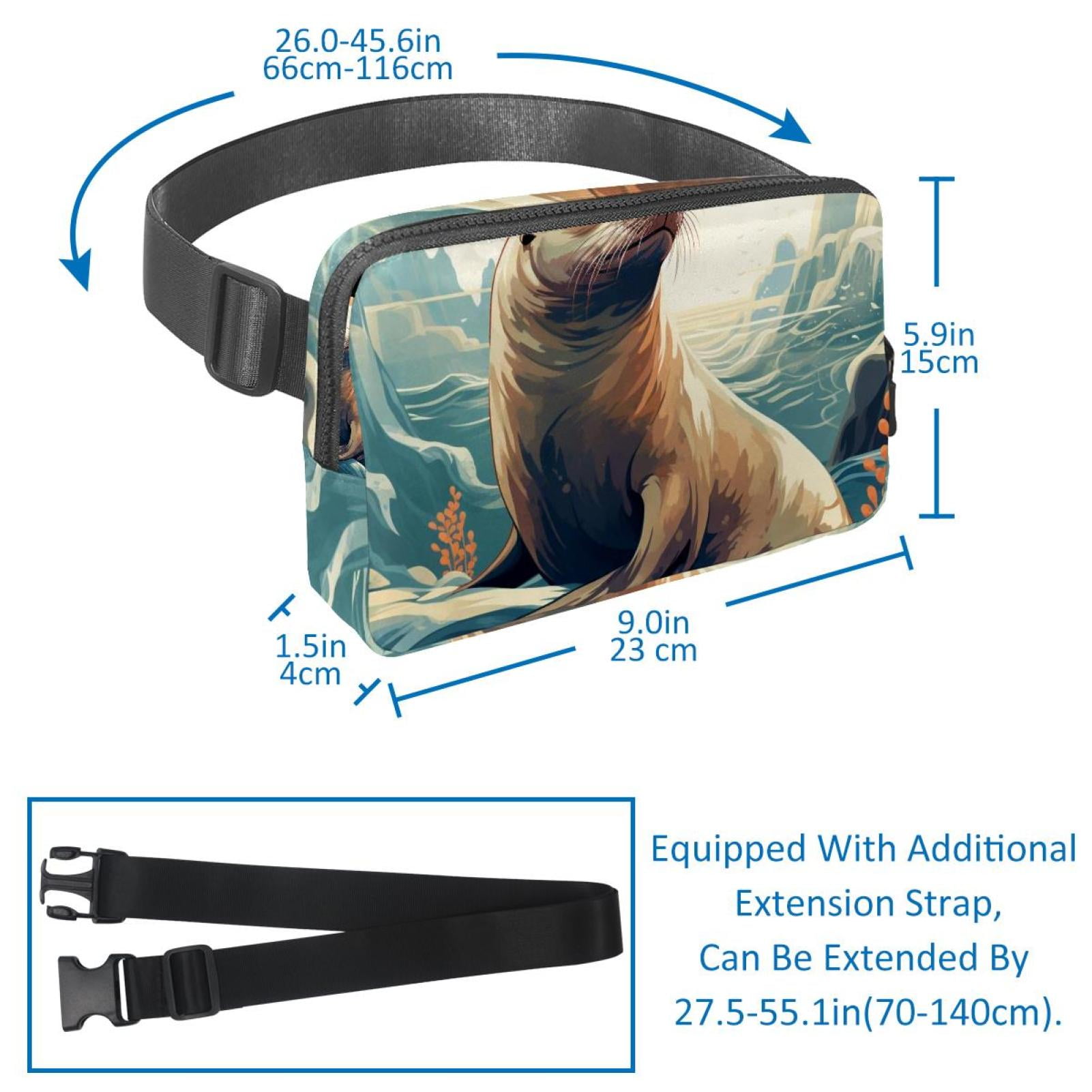 Sea lion Lightweight Adjustable Waist Pack with Extension Strap - Unisex Fanny Pack Money Belt
