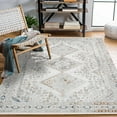 thumbnail image 2 of Blue Framed Area Rugs for Living Room Washable Rugs Boho Moroccan Area Rug Soft Neutral Geometric Bohemian Carpet Distressed Indoor Rug for Bedroom Dining Room Office Foldable Nonslip Rug, 2 of 9
