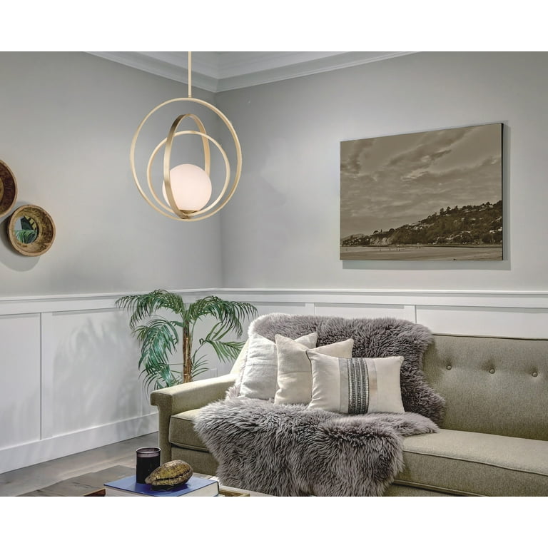 Maxim Coronet One-Light Pendant - Modern Satin Brass Finish & Dimmable Opal Glass