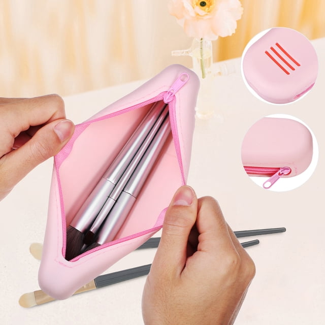 YSNOOWE 2Ud Bolsa Para Brochas De Maquillaje Multicolor De Silicona Con Cierre Y Material Duradero