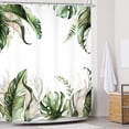 thumbnail image 2 of Burgundy Floral Leaves Eucalyptus Shower Curtain Watercolor Botanical Plants Leaf Bathroom Modern Gold Women Outline 60Wx72L Inches Bath Accessories Art Home Decor Fabric 12 Pack Hooks, 2 of 6