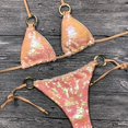 thumbnail image 3 of Bikini unicolor, bañador Sexy con cuello Halter, traje de baño para mujer, conjunto de Bikini con lentejuelas ostentosas, ropa de playa, Monokini con purpurina, 3 of 5