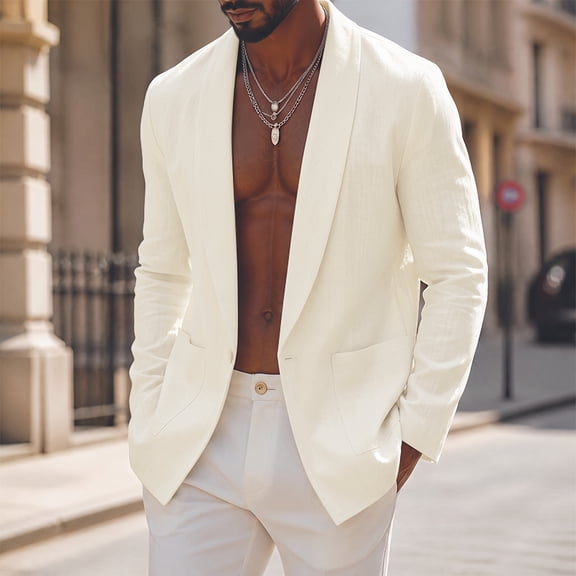 INCERUN Men Cardigan Fashion Solid Color Thin Jackets Lapel Long Sleeve Open Stitch Tops Streetwear Autumn Spring